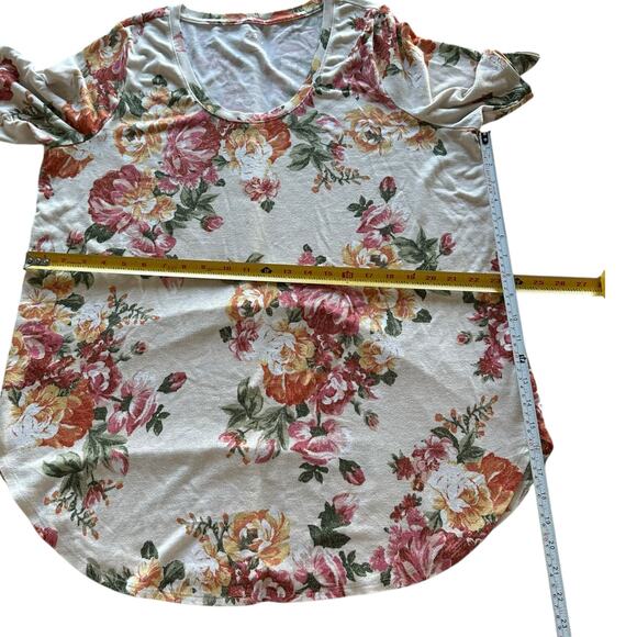 Womens Top  1X Cream Floral Lightweight Summery Spring Conservative Modest - Picture 3 of 8